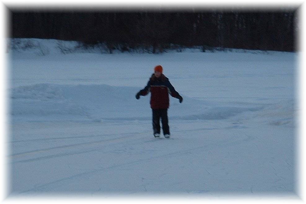Kariane tried our skating rink this day.